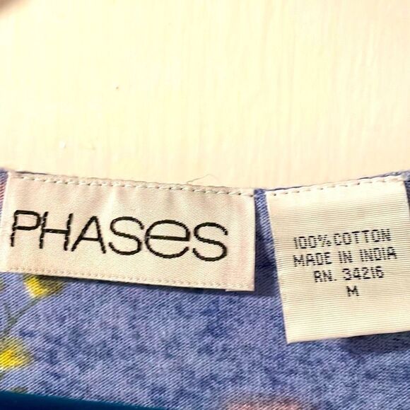 Phases 100% cotton boho cottage core garden print dress size M - Picture 6 of 8